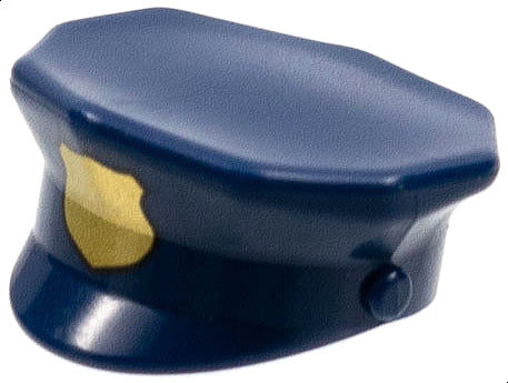 LEGO 15530pb01 Minifigure, Headgear Hat, Police with Gold Badge Pattern - Main Product Image