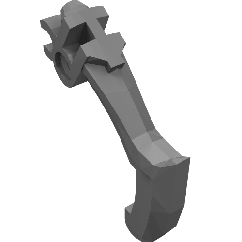 LEGO 20252 Bionicle Weapon Claw - Bent and Notched with Clip in Pearl Dark Gray - Authentic LEGO Part