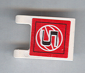 LEGO 2335pb052 Flag 2 x 2 Square with Black Number 5 and Wire Frame Basketball on Red Background Pattern (Sticker) - Sets 3432 / 3433 - Main Product Image