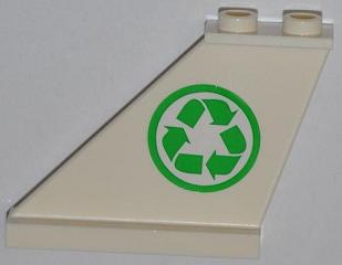 LEGO 2340pb045L Tail 4 x 1 x 3 with Recycling Arrows on Left Side Pattern (Sticker) - Set 4432 - Main Product Image