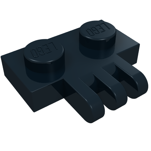 LEGO 2452 Hinge Plate 1 x 2 with 3 Fingers on Side in Black - Authentic LEGO Part