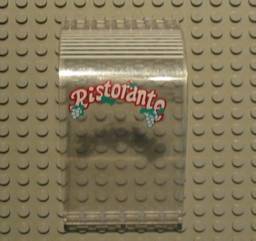 LEGO 2572pb01 Panel 6 x 6 x 9 Curved Top with 'Ristorante' and White Stripes Pattern (Sticker) - Sets 6376 / 10037 - Main Product Image