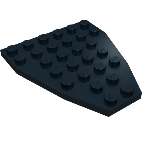 LEGO 2625 Wedge, Plate 7 x 6 without Stud Notches (Boat Bow Plate) in Black - Authentic LEGO Part