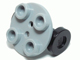 LEGO 2655c02 Plate, Round 2 x 2 Thin with Wheel Holder with Black Wheels (2655 / 2496) in Light Bluish Gray - Authentic LEGO Part