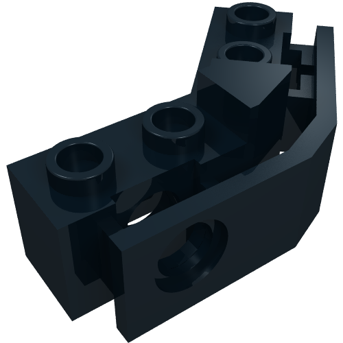 LEGO 2991 Technic, Brick 1 x 2 - 1 x 2 Angled with Bumper Holder in Black - Authentic LEGO Part