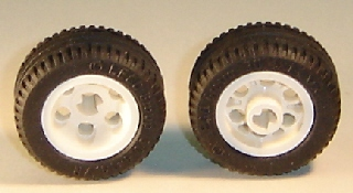 LEGO 2994c01 Wheel 30.4 x 14 VR with Black Tire 30.4 x 14 VR (2994 / 6578) in White - Authentic LEGO Part