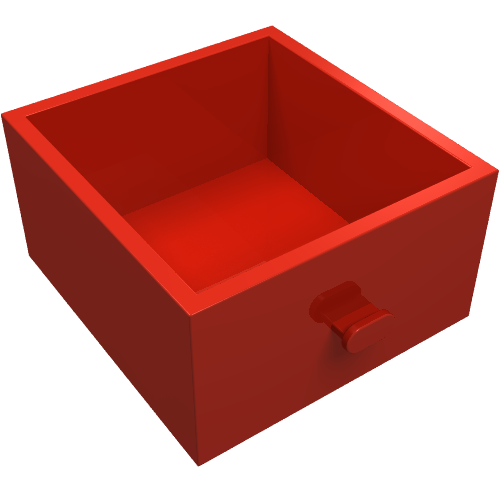 LEGO 3 Homemaker Cupboard 4 x 4 x 4 Drawer in Red - Authentic LEGO Part