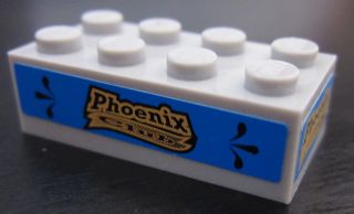 LEGO 3001pb078 Brick 2 x 4 with 'Phoenix Club' Pattern on Three Sides (Stickers) - Set 8147 - Main Product Image