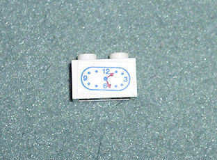 LEGO 3004pb037 Brick 1 x 2 with Clock Pattern (Sticker) - Sets 5875 / 5876 - Main Product Image