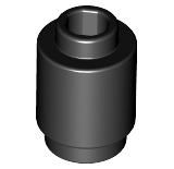 LEGO 3062 Brick, Round 1 x 1 in Black - Authentic LEGO Part