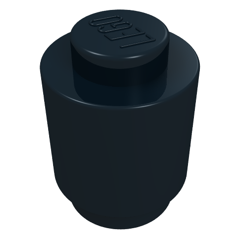 LEGO 3062a Brick, Round 1 x 1 - Solid Stud, Bottom Lip in Black - Authentic LEGO Part