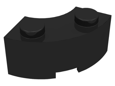 LEGO 3063 Brick, Round Corner 2 x 2 Macaroni with Stud Notch in Black - Authentic LEGO Part
