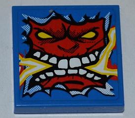 LEGO 3068pb0426 Tile 2 x 2 with Angry Red Face with Electric Spark in Mouth Pattern (Sticker) - Set 8303 - Main Product Image