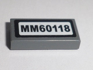 LEGO 3069pb0483 Tile 1 x 2 with 'MM60118' Pattern (Sticker) - Set 60118 - Main Product Image