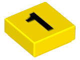 LEGO 3070p01 Tile 1 x 1 with Black Number 1 Pattern - Main Product Image