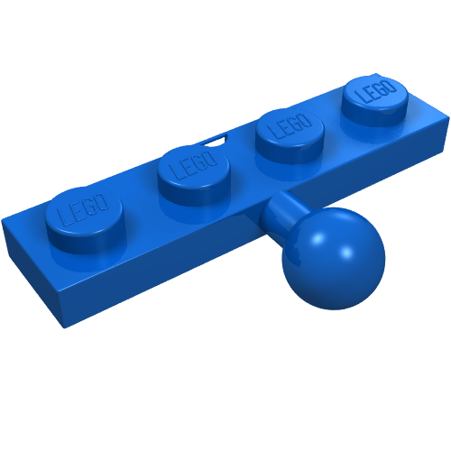 LEGO 3184 Plate, Modified 1 x 4 with Tow Ball in Blue - Authentic LEGO Part