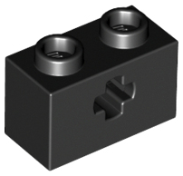 LEGO 32064 Light Bluish Gray Technic, Brick 1 x 2 with Axle Hole in Black - Authentic LEGO Part