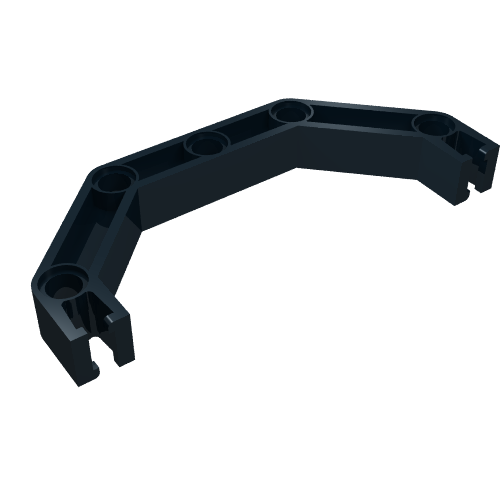 LEGO 32206 Znap Beam 9, 5 Holes, 4 Bends (Half-Octagon) in Black - Authentic LEGO Part