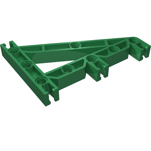 LEGO 32214 Znap Beam 9, 8 Holes, Triangular in Green - Authentic LEGO Part