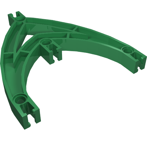 LEGO 32218 Znap Beam Double Curve 4 Holes in Green - Authentic LEGO Part