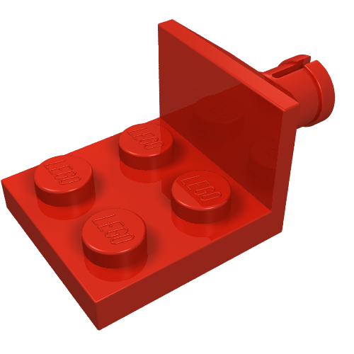 LEGO 3481 Plate, Modified 2 x 2 with Helicopter Tail Rotor Holder in Red - Authentic LEGO Part