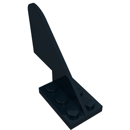 LEGO 3587 Tail with Rounded Top in Black - Authentic LEGO Part