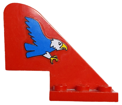 LEGO 3587pb01 Tail with Rounded Top with Blue Eagle Pattern on Both Sides (Stickers) - Sets 6345 / 6615 - Main Product Image