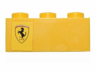 LEGO 3622pb055L Brick 1 x 3 with Ferrari Logo Pattern Left Side Model (Sticker) - Set 30194 - Main Product Image