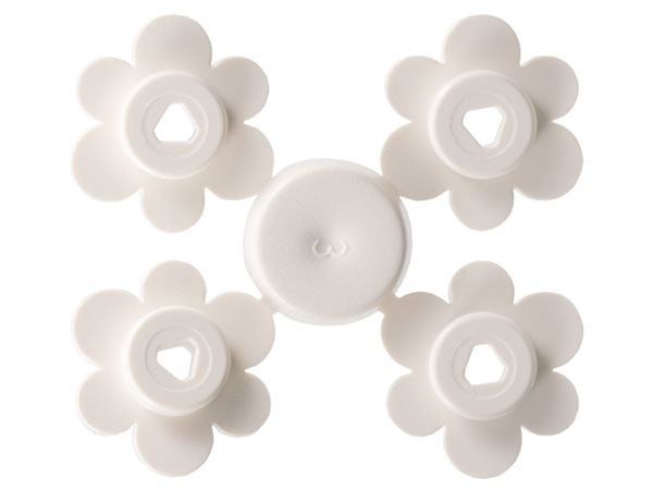 LEGO 3742sprue Plant Flower Small, 4 on Sprue in White - Authentic LEGO Part