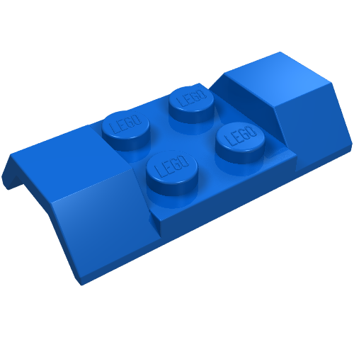 LEGO 3787 Vehicle, Mudguard 2 x 4 with Arch Smooth in Blue - Authentic LEGO Part