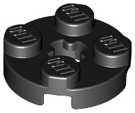 LEGO 4032 Plate, Round 2 x 2 with Axle Hole in Black - Authentic LEGO Part