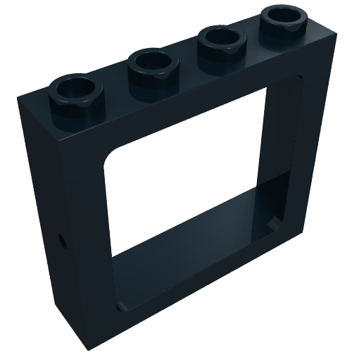 LEGO 4033 Window 1 x 4 x 3 Train - Hollow Studs in Black - Authentic LEGO Part
