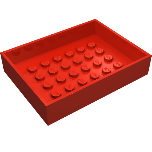 LEGO 4082 Container, Box 6 x 8 x 1 1/3 Bottom in Red - Authentic LEGO Part