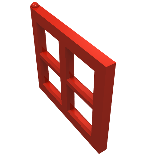 LEGO 4133 Pane for Window 2 x 4 x 3 in Red - Authentic LEGO Part