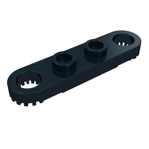 LEGO 4263 Technic, Plate 1 x 4 with Toothed Ends in Black - Authentic LEGO Part