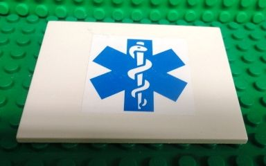 LEGO 4515pb041 Slope 10 6 x 8 with Blue EMT Star of Life Pattern (Sticker) - Set 3312 - Main Product Image