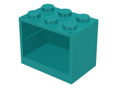 LEGO 4532a Container, Cupboard 2 x 3 x 2 - Solid Studs in Dark Turquoise - Authentic LEGO Part
