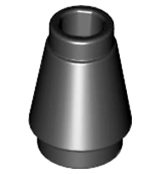 LEGO 4589b Cone 1 x 1 with Top Groove in Black - Authentic LEGO Part