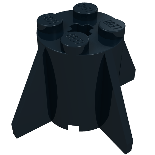 LEGO 4591 Brick, Round 2 x 2 x 2 with Fins in Black - Authentic LEGO Part