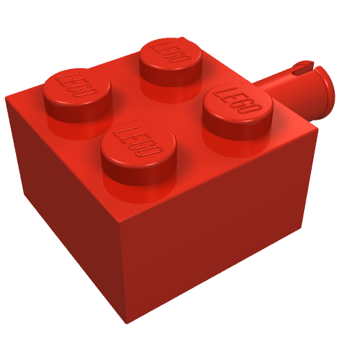 LEGO 4730 Brick, Modified 2 x 2 with Pin and No Axle Hole in Red - Authentic LEGO Part