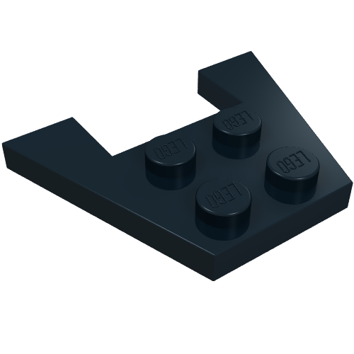 LEGO 4859 Wedge, Plate 3 x 4 without Stud Notches in Black - Authentic LEGO Part