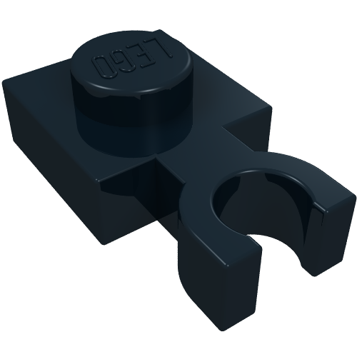 LEGO 4085b Plate, Modified 1 x 1 with U Clip Thin (Vertical Grip) in Black - Authentic LEGO Part
