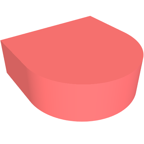 LEGO 24246 Tile, Round 1 x 1 Half Circle Extended in Coral - Authentic LEGO Part