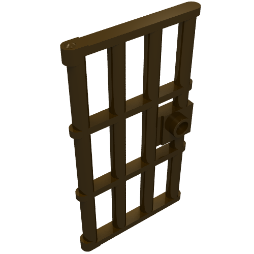 LEGO 60621 Door 1 x 4 x 6 Barred with Stud Handle in Dark Brown - Authentic LEGO Part