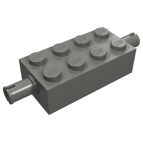 LEGO 6249 Brick, Modified 2 x 4 with Pins in Dark Bluish Gray - Authentic LEGO Part