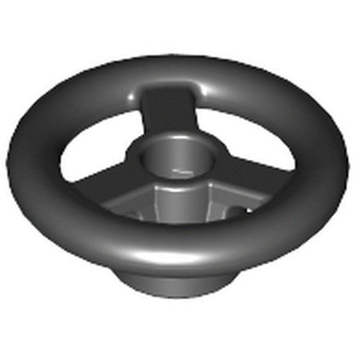 LEGO 30663 Vehicle, Steering Wheel Small, 2 Studs Diameter in Black - Authentic LEGO Part