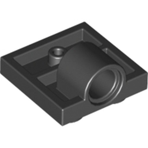 LEGO 10247 Plate, Modified 2 x 2 with Pin Hole - Full Cross Support Underneath in Black - Authentic LEGO Part