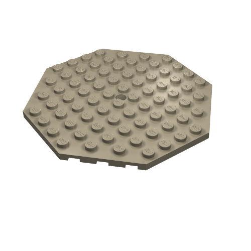 LEGO 89523 Plate, Modified 10 x 10 Octagonal with Hole in Dark Tan - Authentic LEGO Part