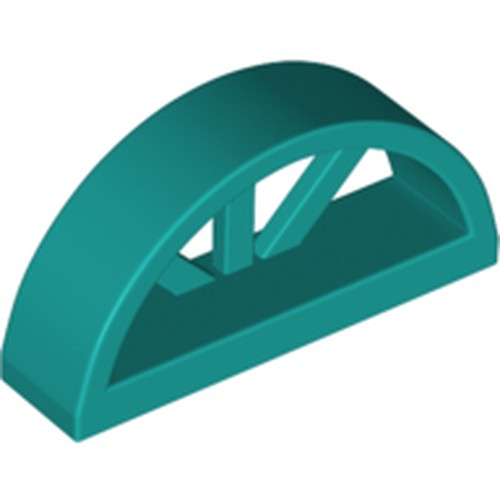 LEGO 20309 Window 1 x 4 x 1 2/3 with Spoked Rounded Top in Dark Turquoise - Authentic LEGO Part