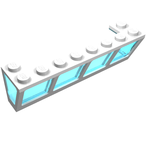 LEGO 2634c01 Window 2 x 8 x 2 Boat with Fixed Trans-Brown Glass - Main Product Image